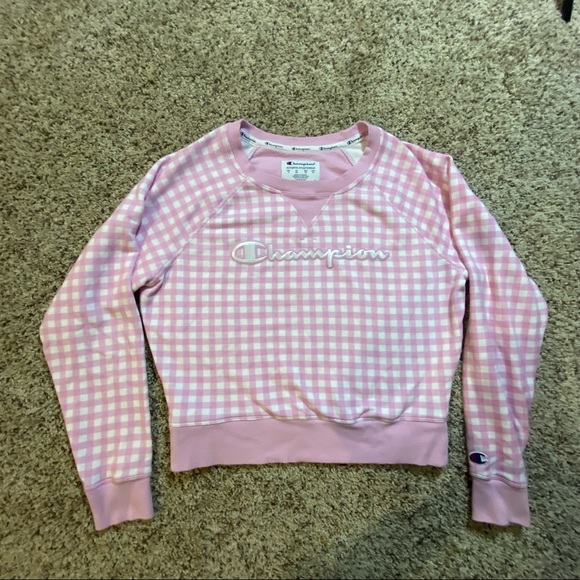 Champion Women's Campus French Terry Crew, Sweatshirt Gingham/ICE Cake Sz.Small - Picture 3 of 7